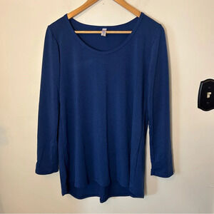 Lularoe Lynnae Long Sleeve Tunic Navy Size M